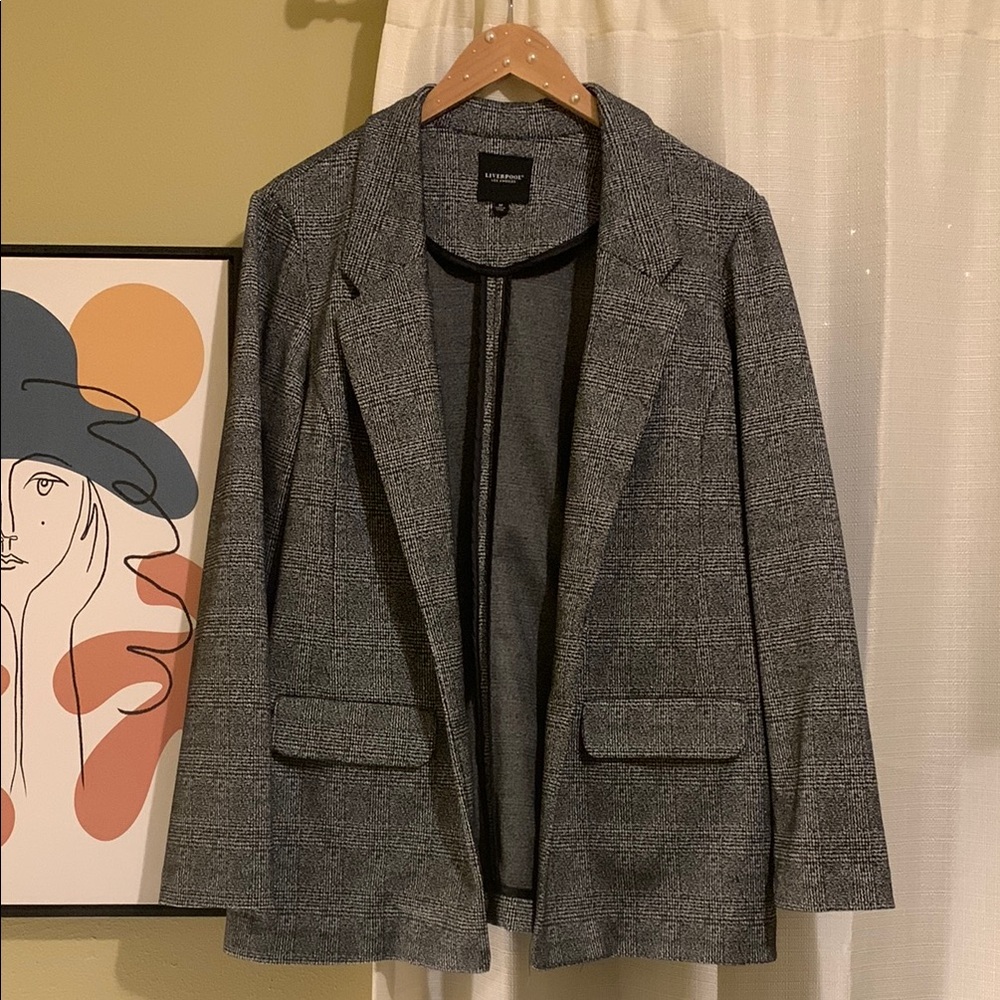 Gray Checkered Women's Blazer